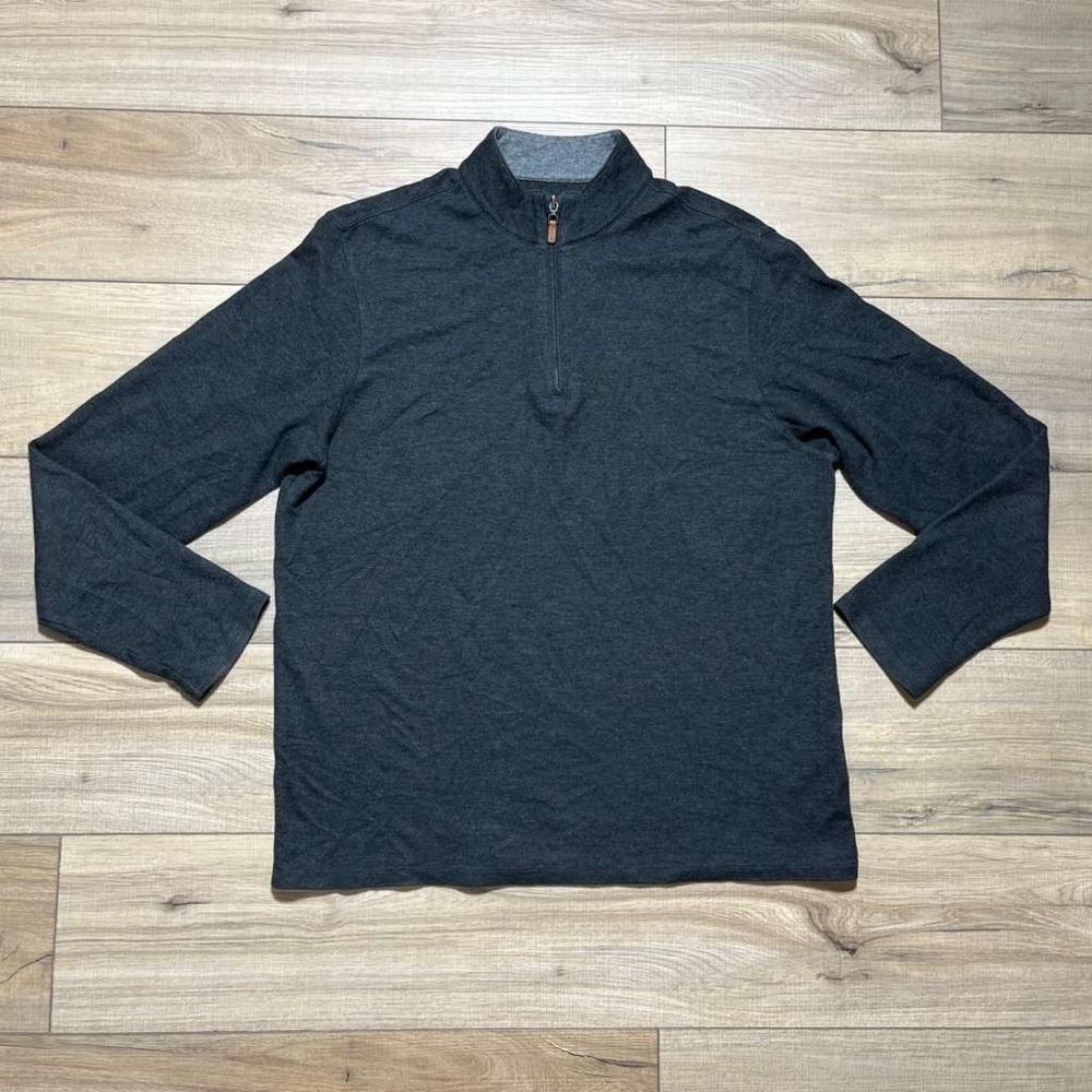 Mizzen + Main Mens Performance 1/4 Zip Pullover Size Large Charcoal‎
